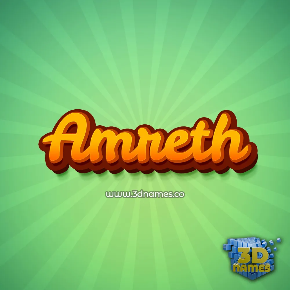 amreth in Green Rays style - 3D name wallpaper