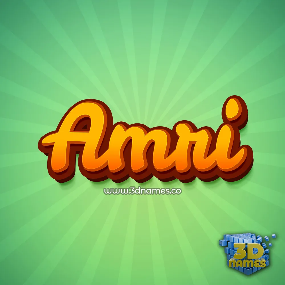 amri in Green Rays style - 3D name wallpaper
