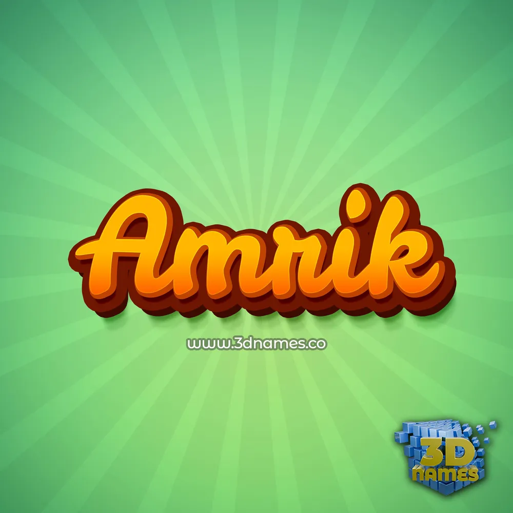 amrik in Green Rays style - 3D name wallpaper