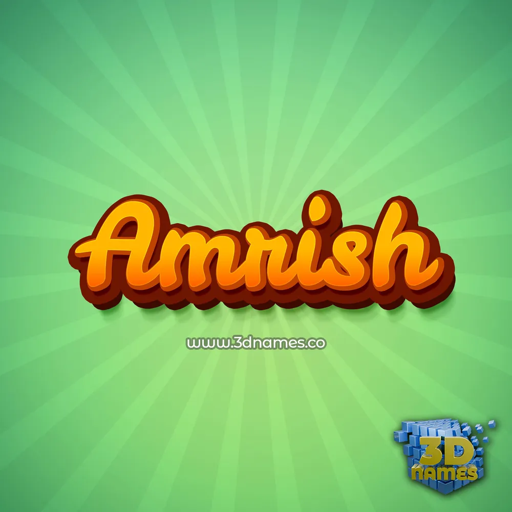 amrish in Green Rays style - 3D name wallpaper