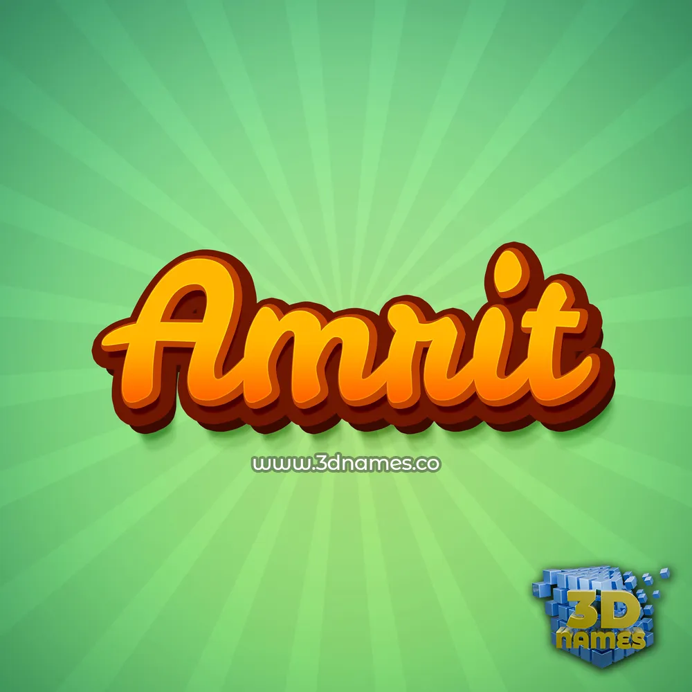 amrit in Green Rays style - 3D name wallpaper