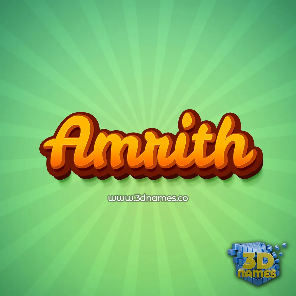 amrith in Green Rays style - 3D name wallpaper