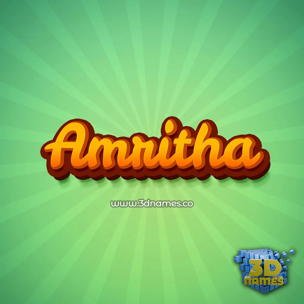 amritha in Green Rays style - 3D name wallpaper
