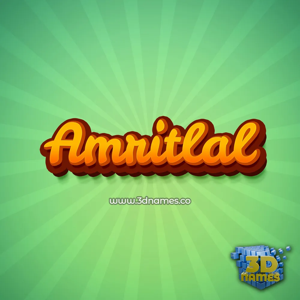 amritlal in Green Rays style - 3D name wallpaper