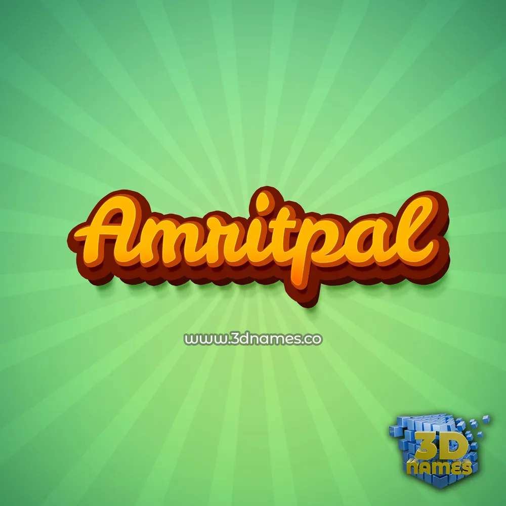 amritpal in Green Rays style - 3D name wallpaper
