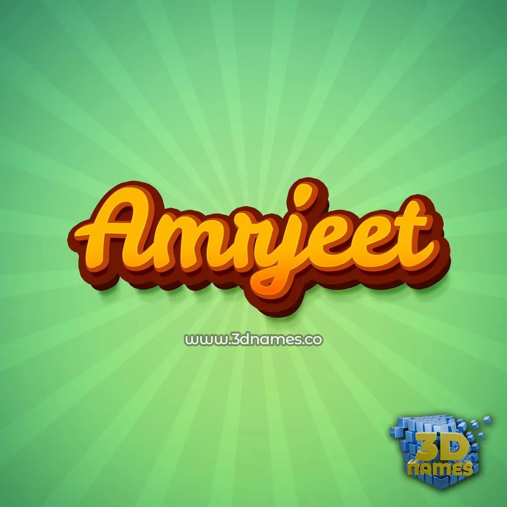 amrjeet in Green Rays style - 3D name wallpaper