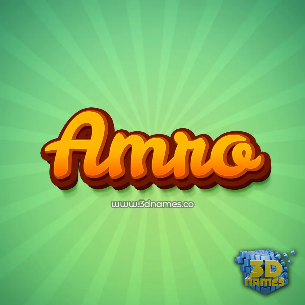 amro in Green Rays style - 3D name wallpaper