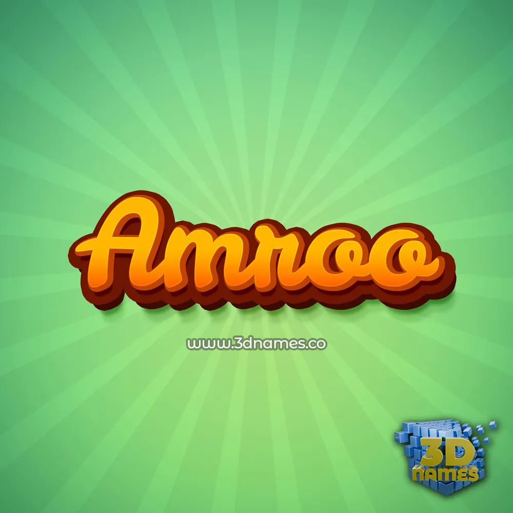 amroo in Green Rays style - 3D name wallpaper