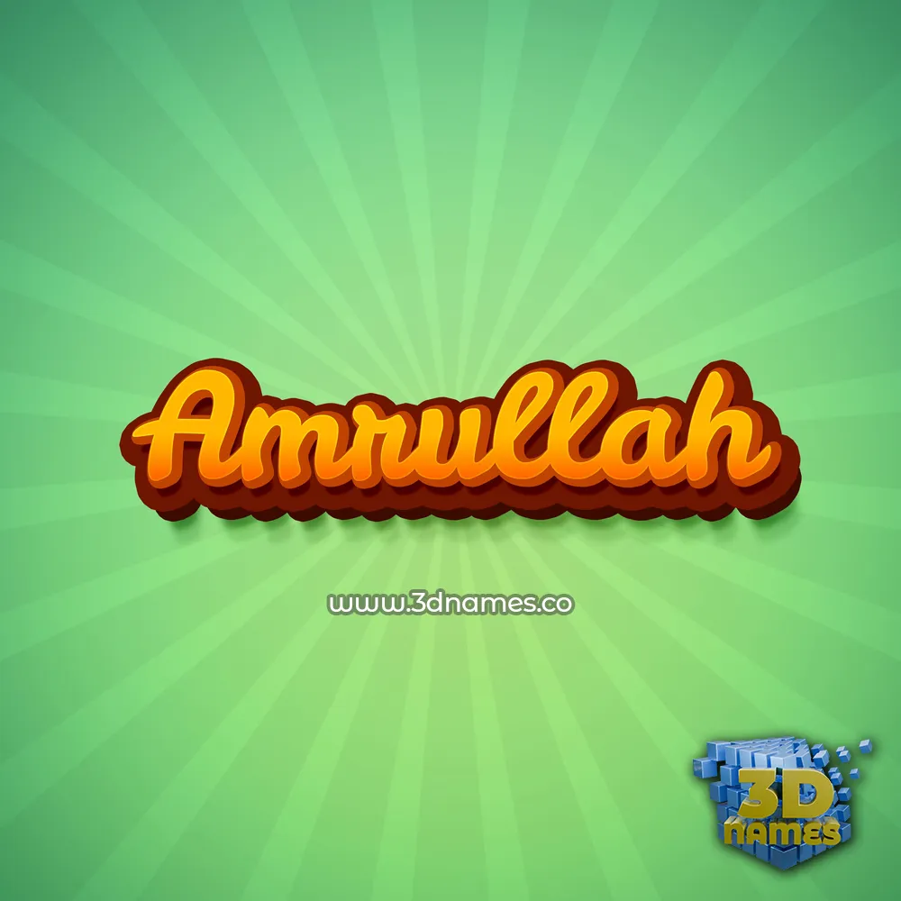 amrullah in Green Rays style - 3D name wallpaper