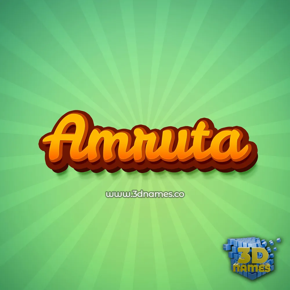 amruta in Green Rays style - 3D name wallpaper