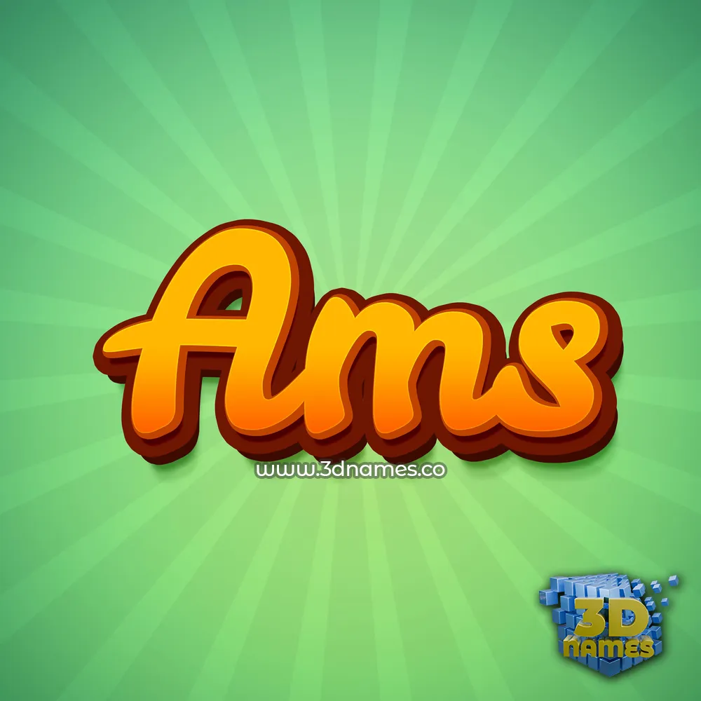 ams in Green Rays style - 3D name wallpaper