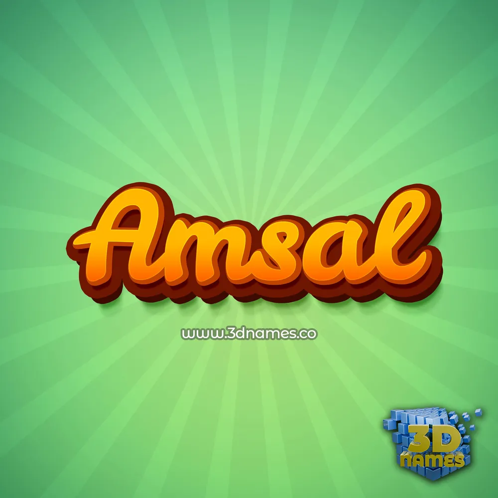 amsal in Green Rays style - 3D name wallpaper