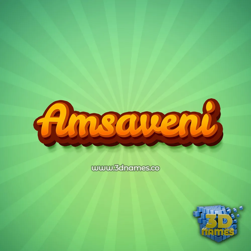 amsaveni in Green Rays style - 3D name wallpaper