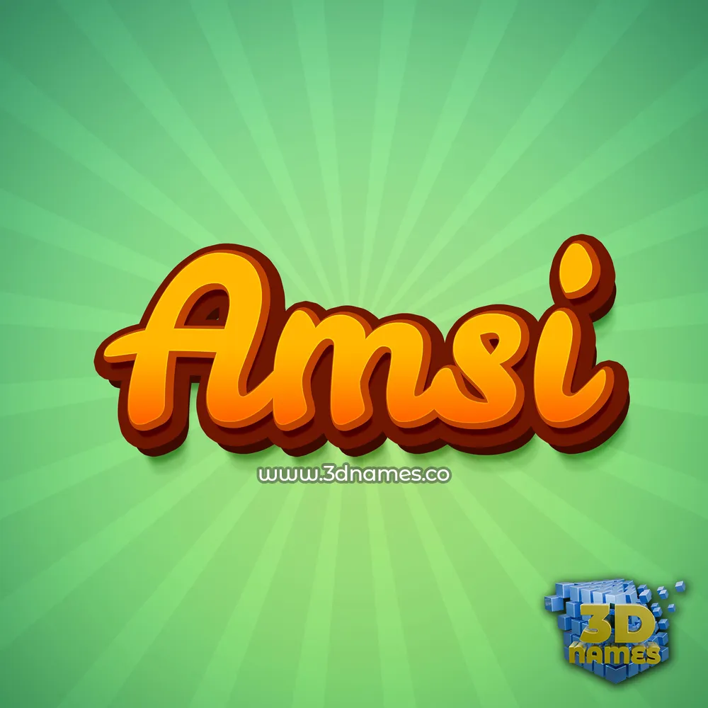amsi in Green Rays style - 3D name wallpaper