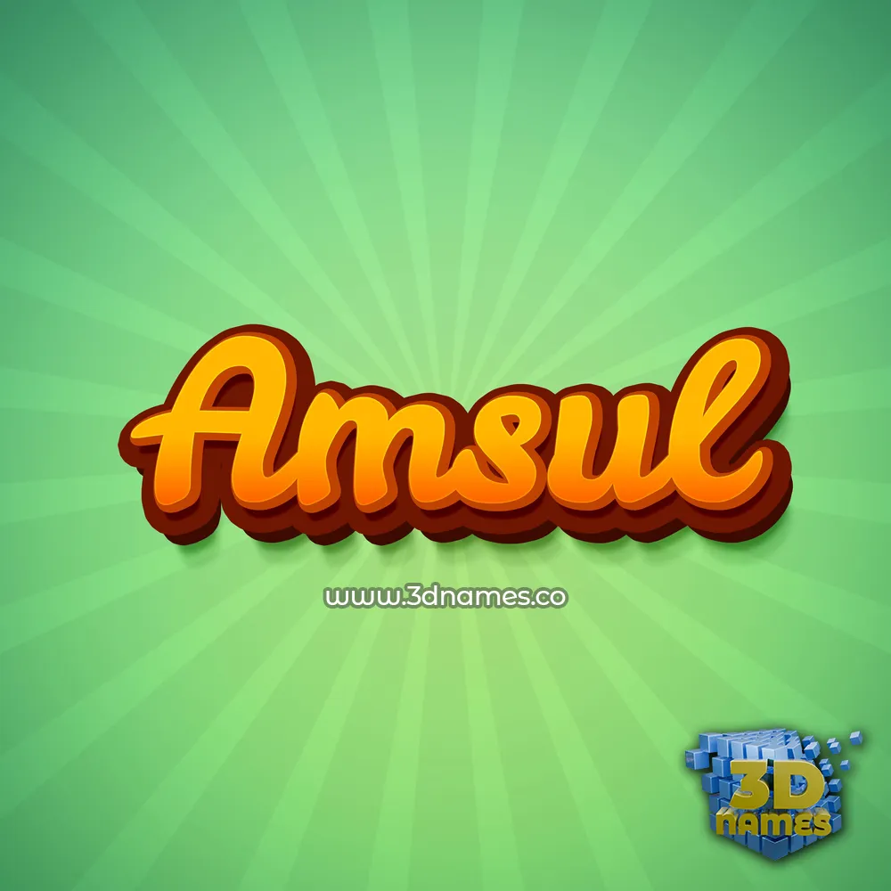 amsul in Green Rays style - 3D name wallpaper