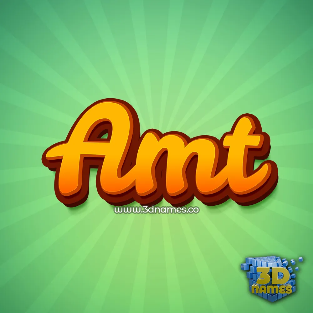 amt in Green Rays style - 3D name wallpaper