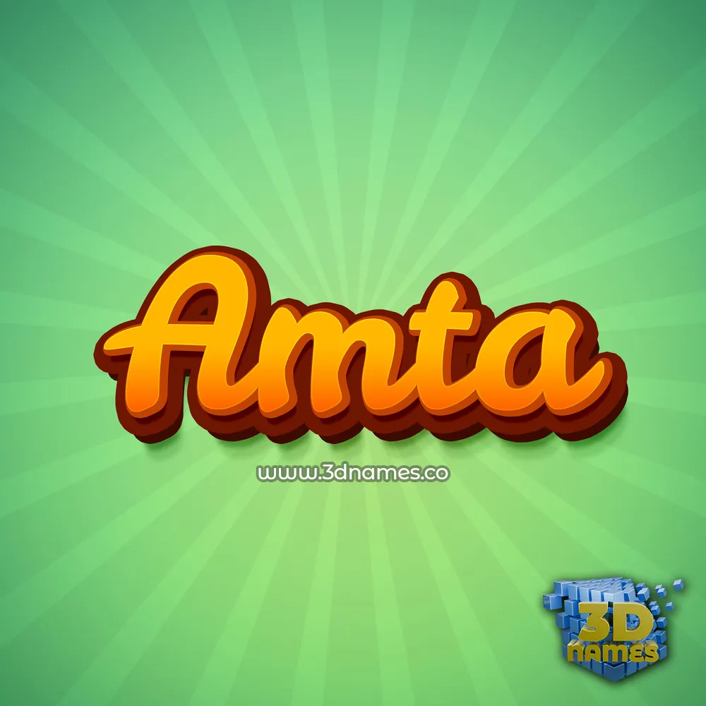 amta in Green Rays style - 3D name wallpaper