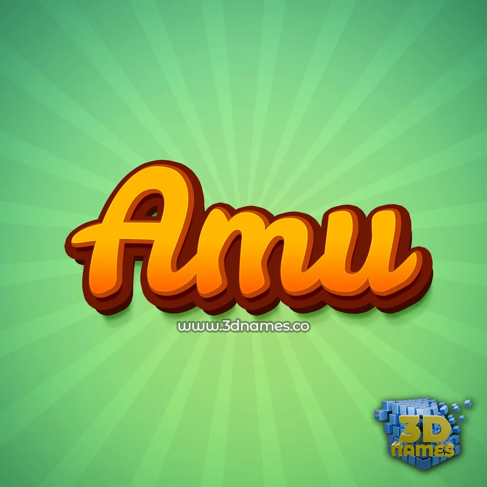 amu in Green Rays style - 3D name wallpaper