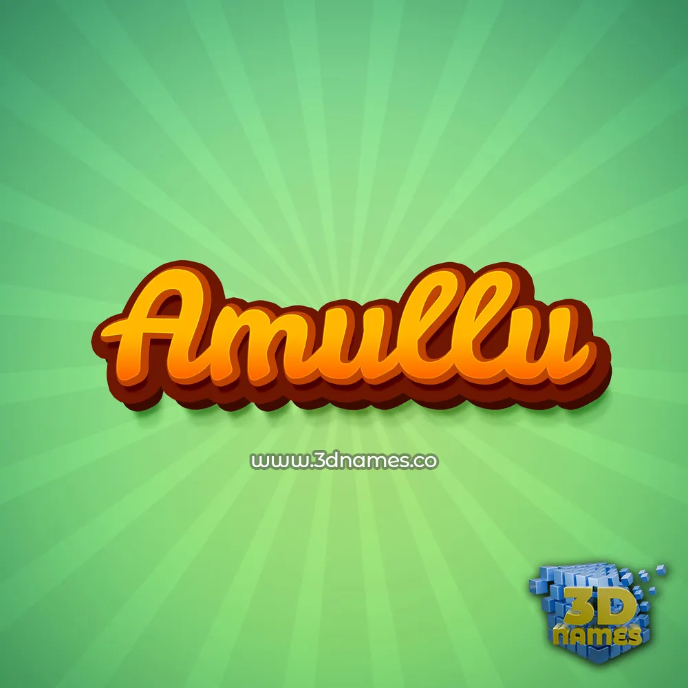 amullu in Green Rays style - 3D name wallpaper