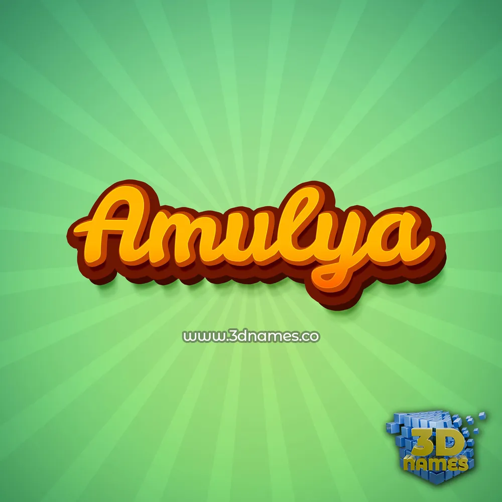 amulya in Green Rays style - 3D name wallpaper