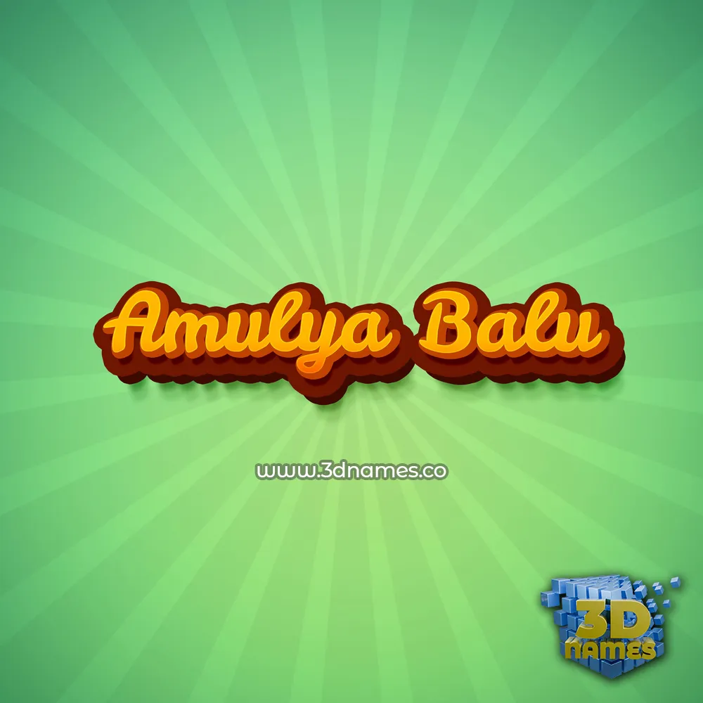 amulya balu in Green Rays style - 3D name wallpaper