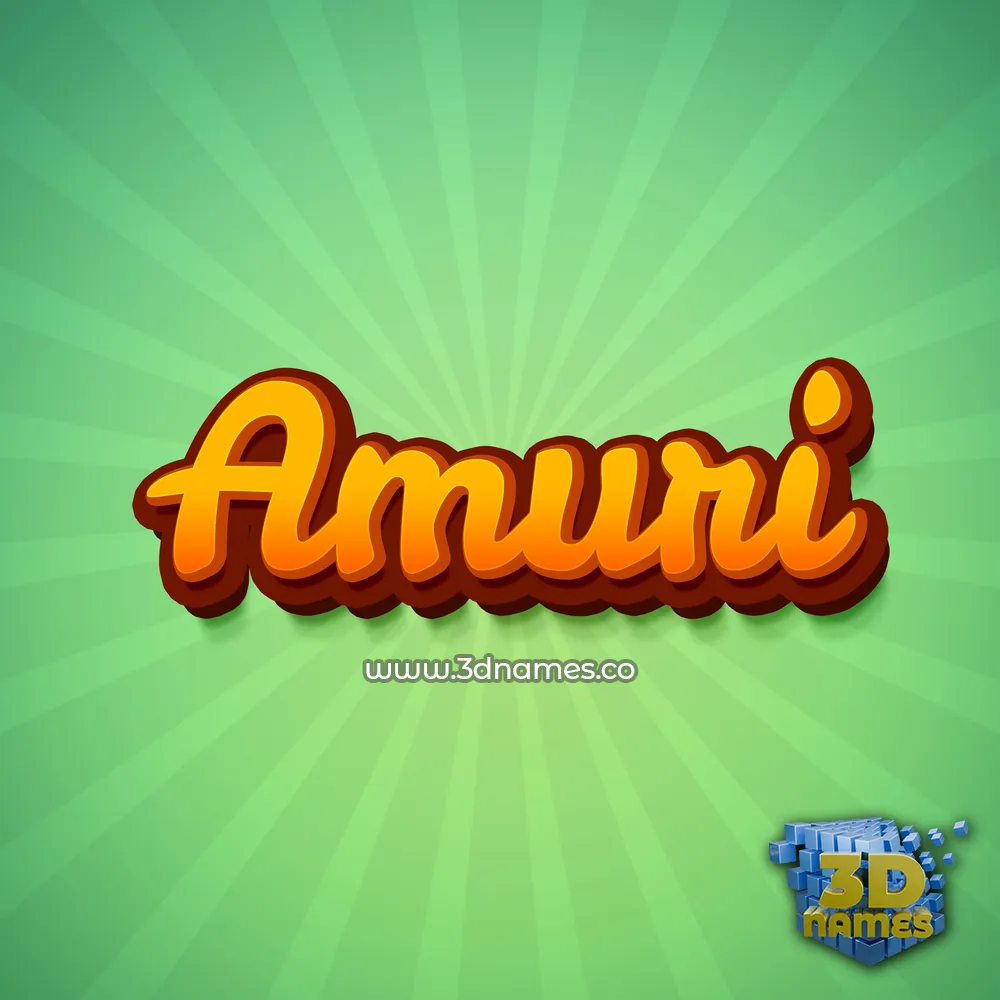 amuri in Green Rays style - 3D name wallpaper