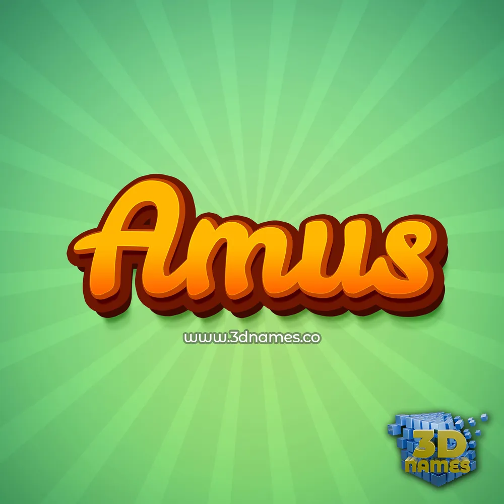 amus in Green Rays style - 3D name wallpaper