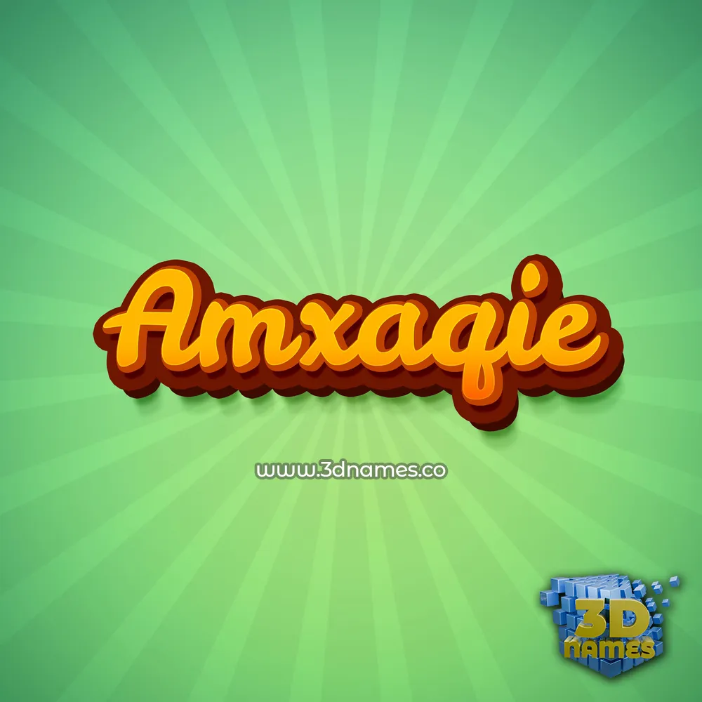 amxaqie in Green Rays style - 3D name wallpaper