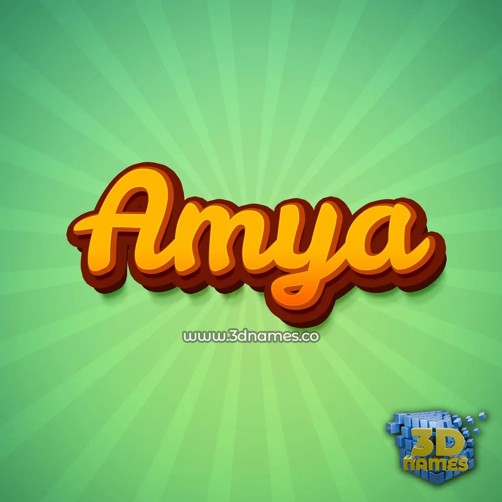 amya in Green Rays style - 3D name wallpaper