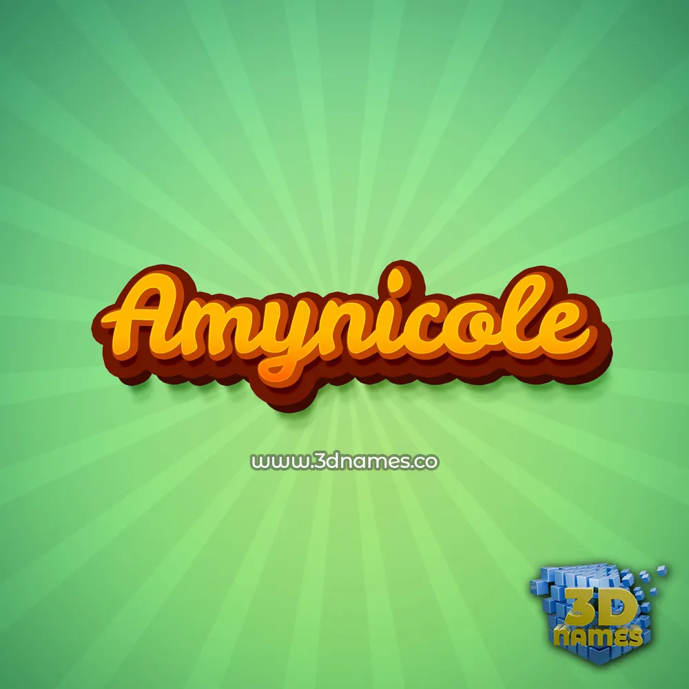 amynicole in Green Rays style - 3D name wallpaper