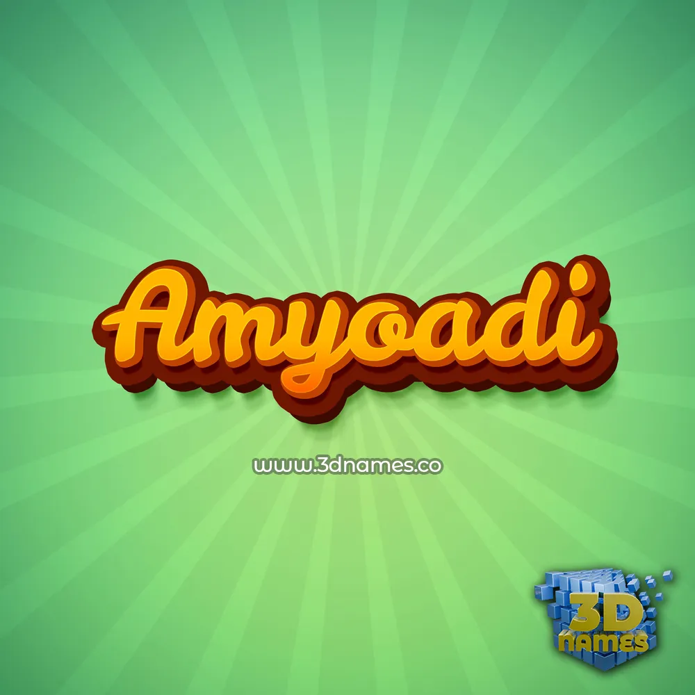 amyoadi in Green Rays style - 3D name wallpaper