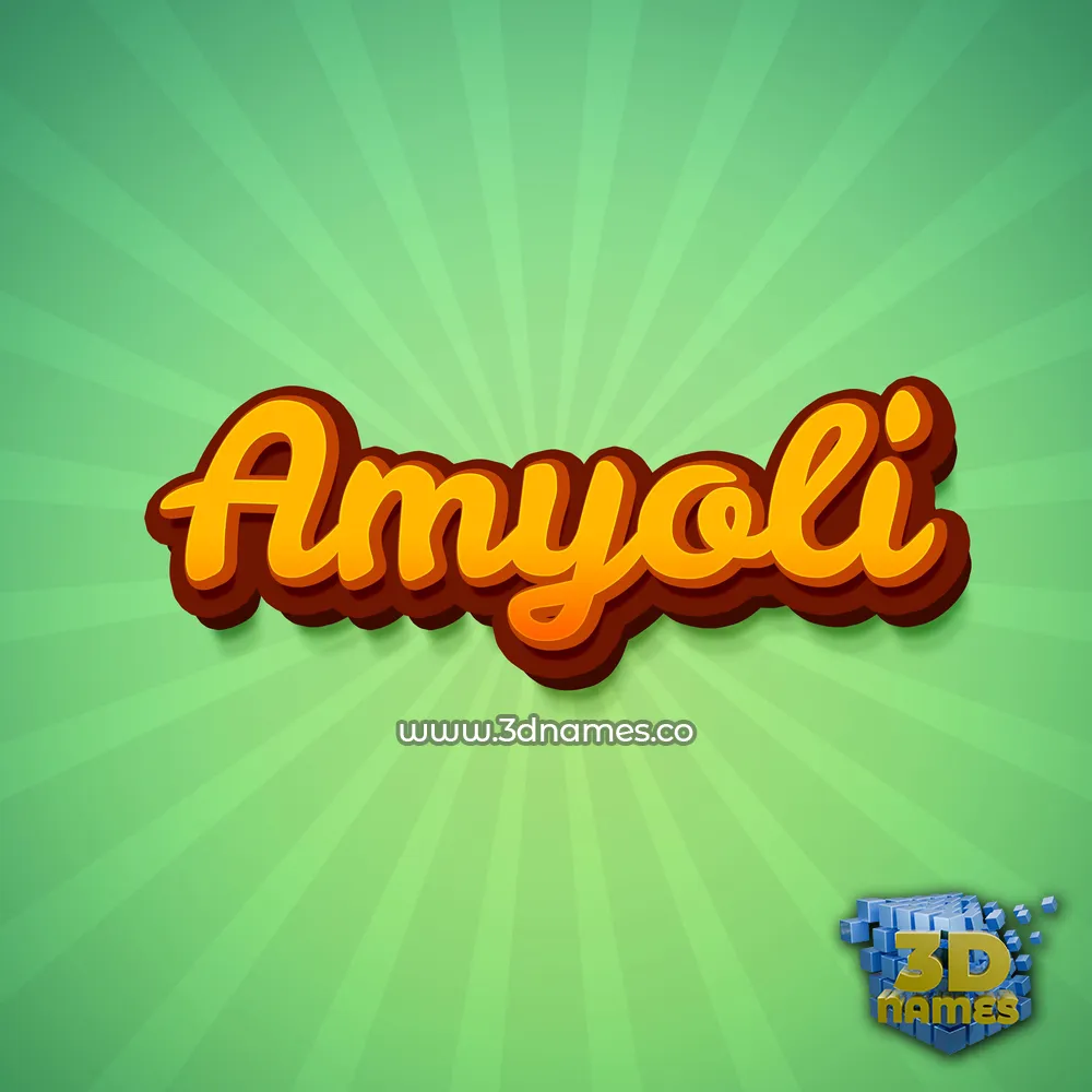 amyoli in Green Rays style - 3D name wallpaper