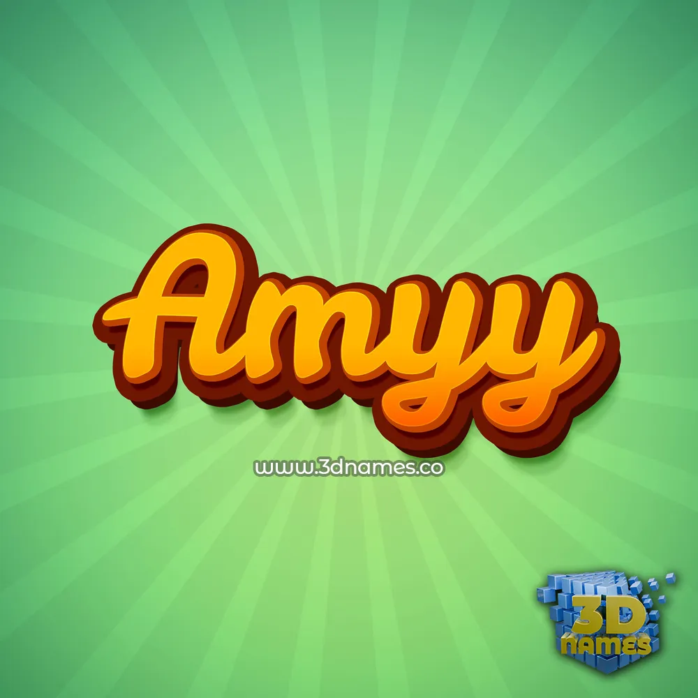 amyy in Green Rays style - 3D name wallpaper