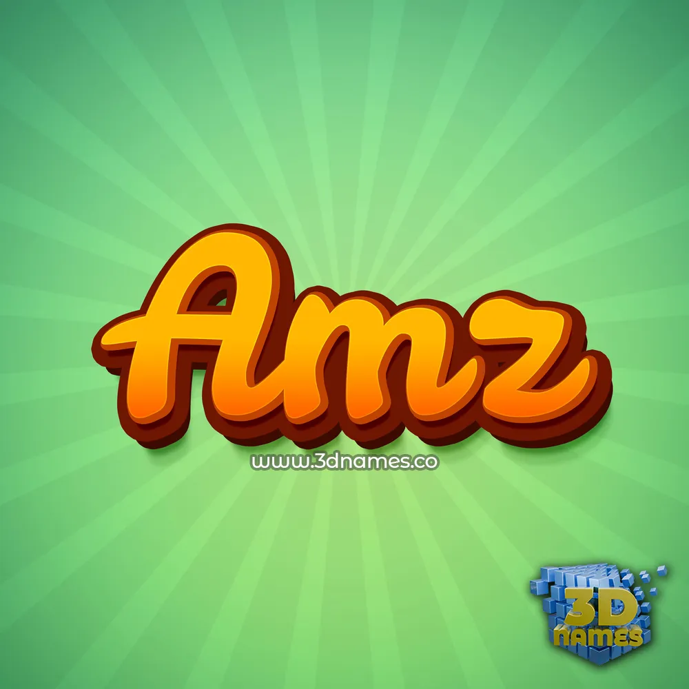amz in Green Rays style - 3D name wallpaper
