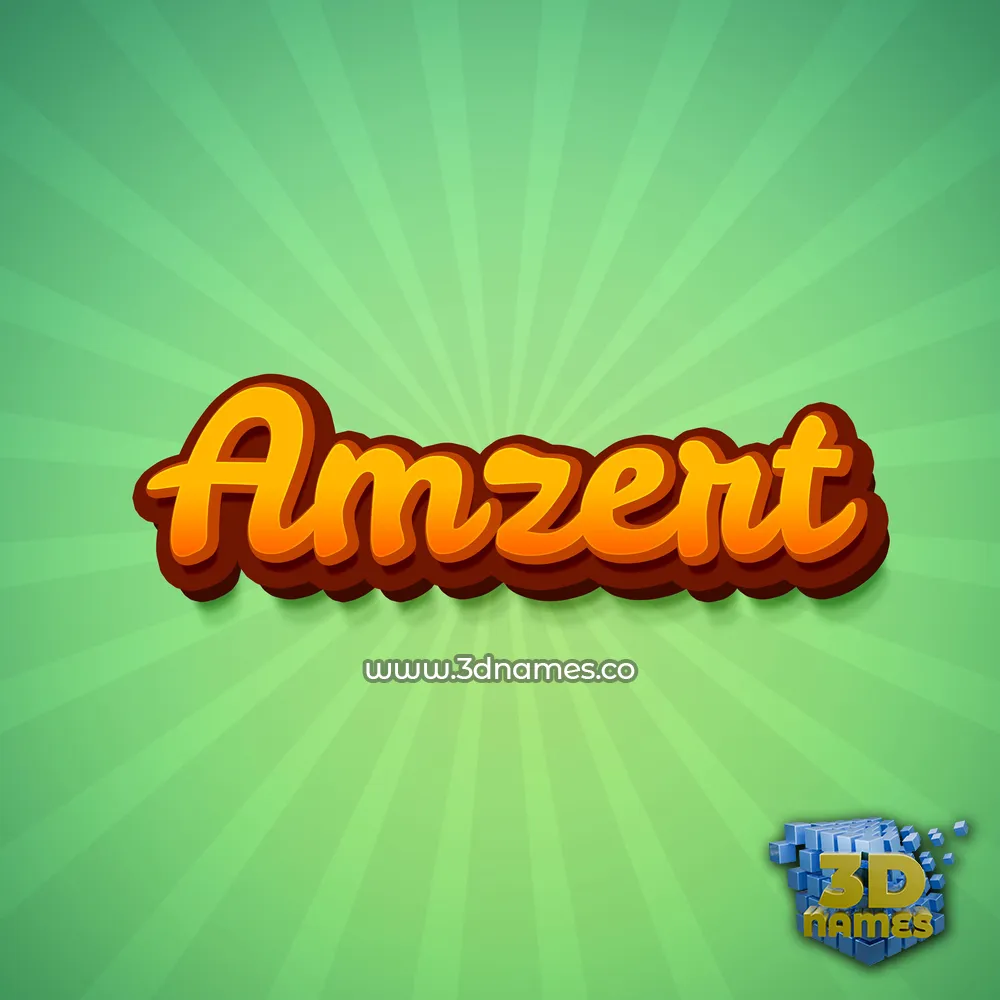 amzert in Green Rays style - 3D name wallpaper