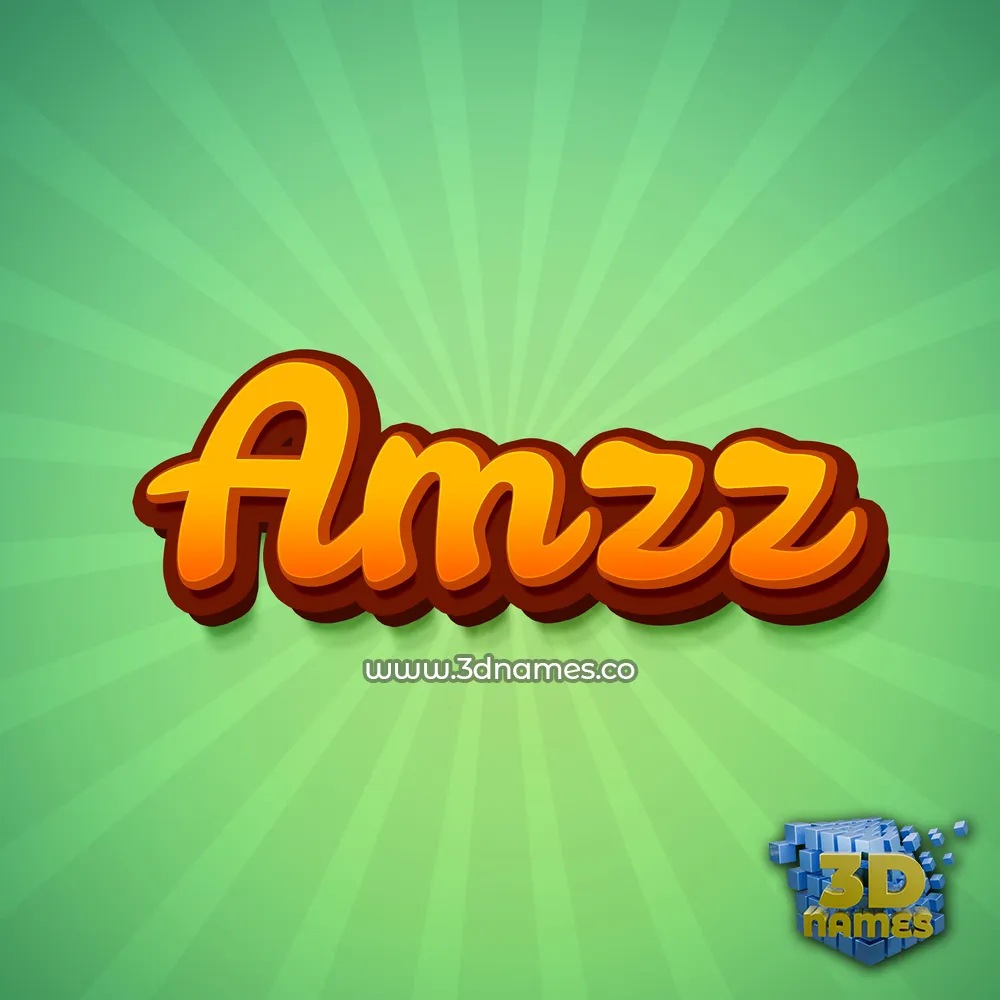 amzz in Green Rays style - 3D name wallpaper