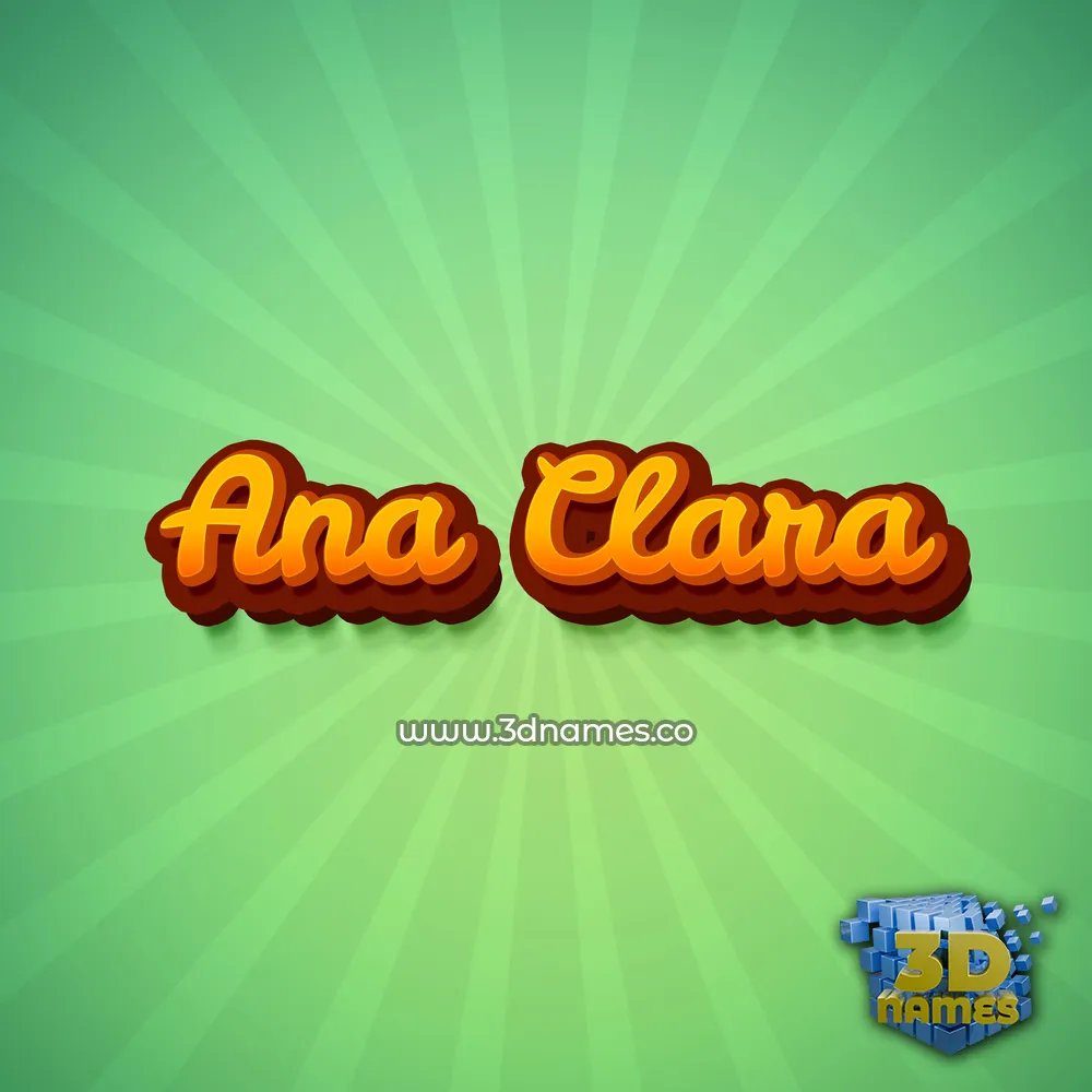 ana clara in Green Rays style - 3D name wallpaper