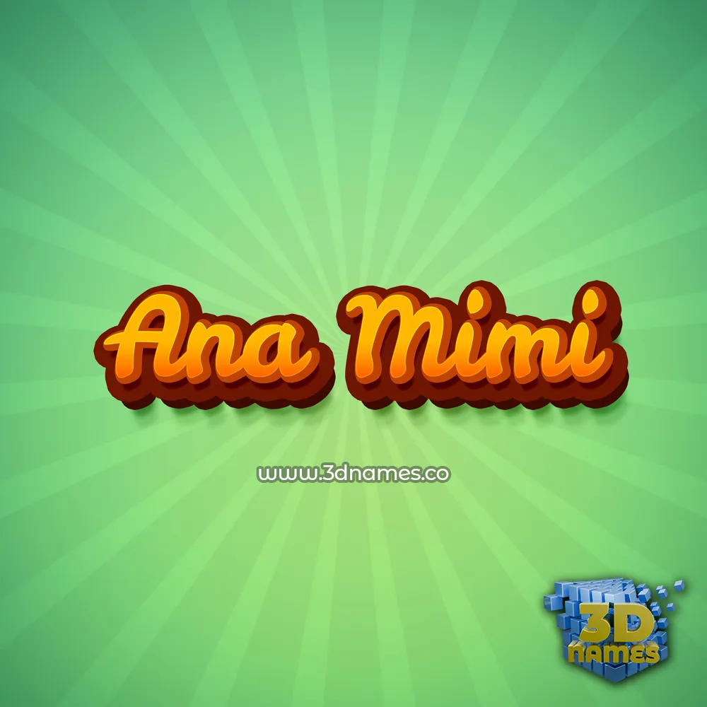 ana mimi in Green Rays style - 3D name wallpaper