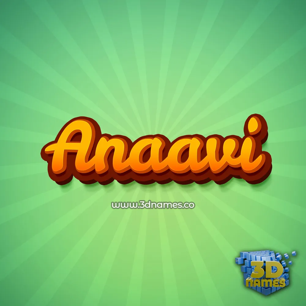 anaavi in Green Rays style - 3D name wallpaper
