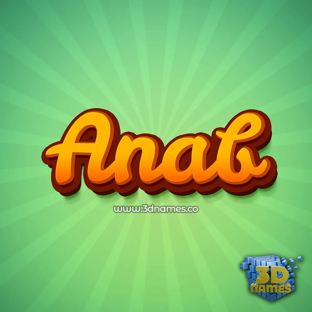 anab in Green Rays style - 3D name wallpaper
