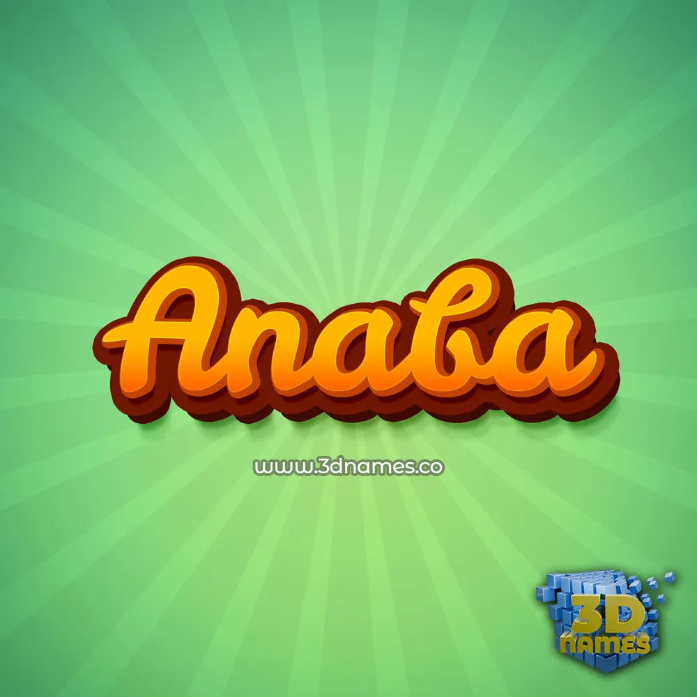 anaba in Green Rays style - 3D name wallpaper
