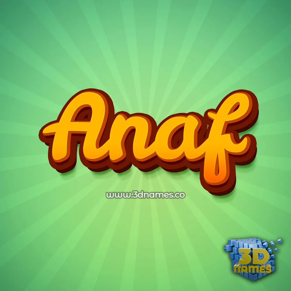 anaf in Green Rays style - 3D name wallpaper