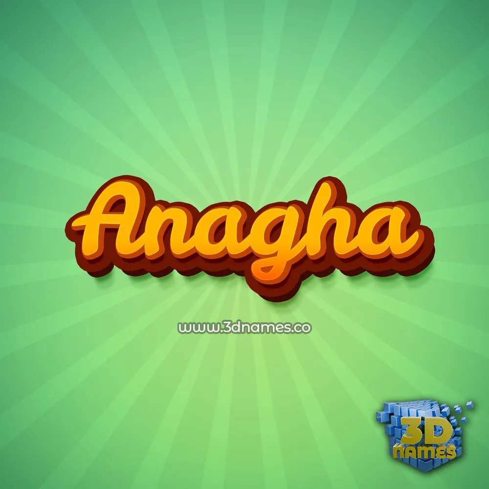 anagha in Green Rays style - 3D name wallpaper