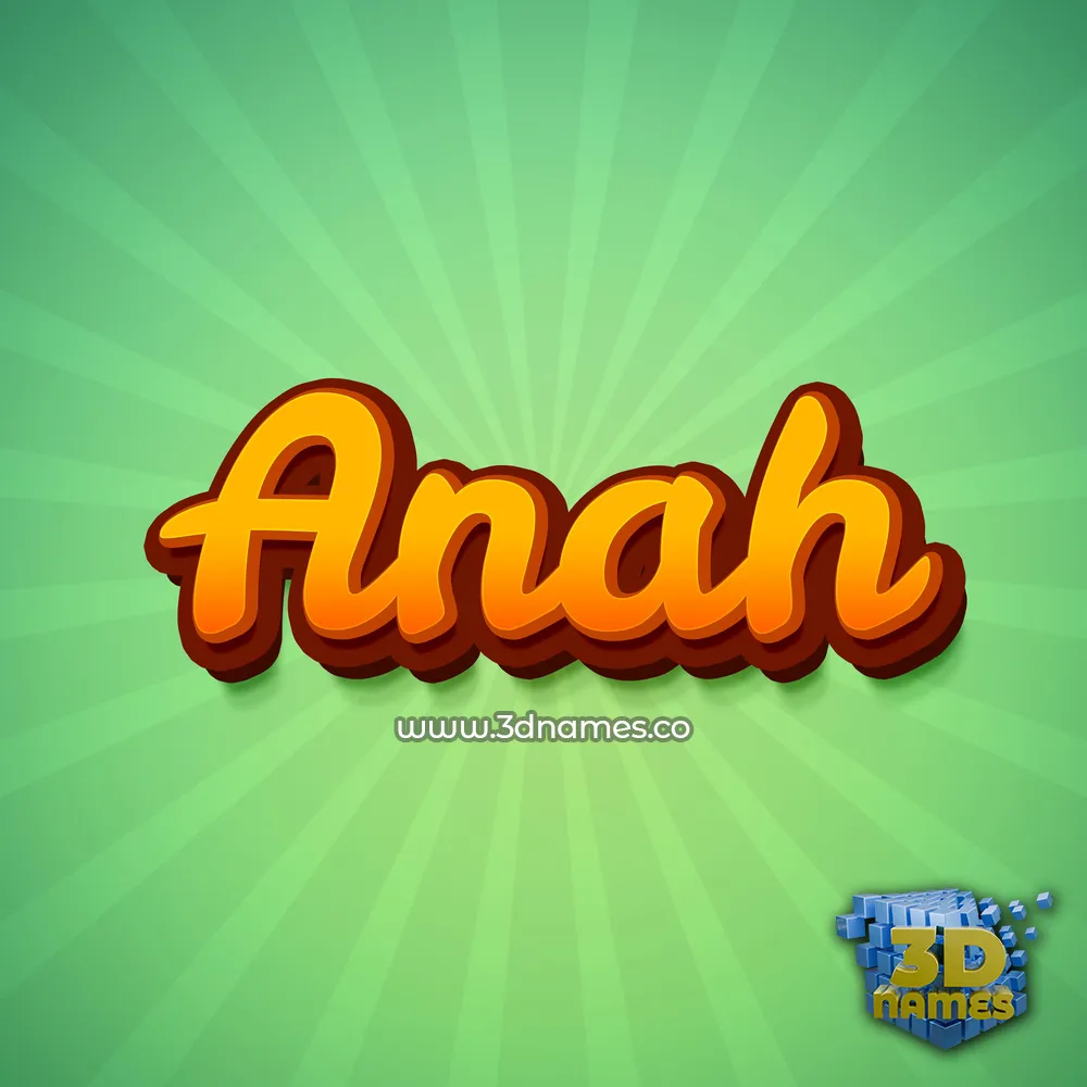 anah in Green Rays style - 3D name wallpaper