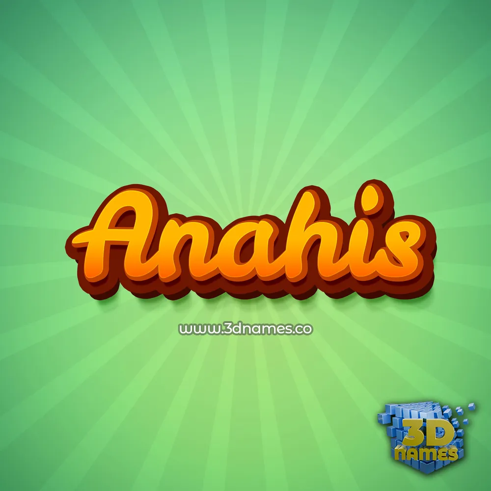 anahis in Green Rays style - 3D name wallpaper