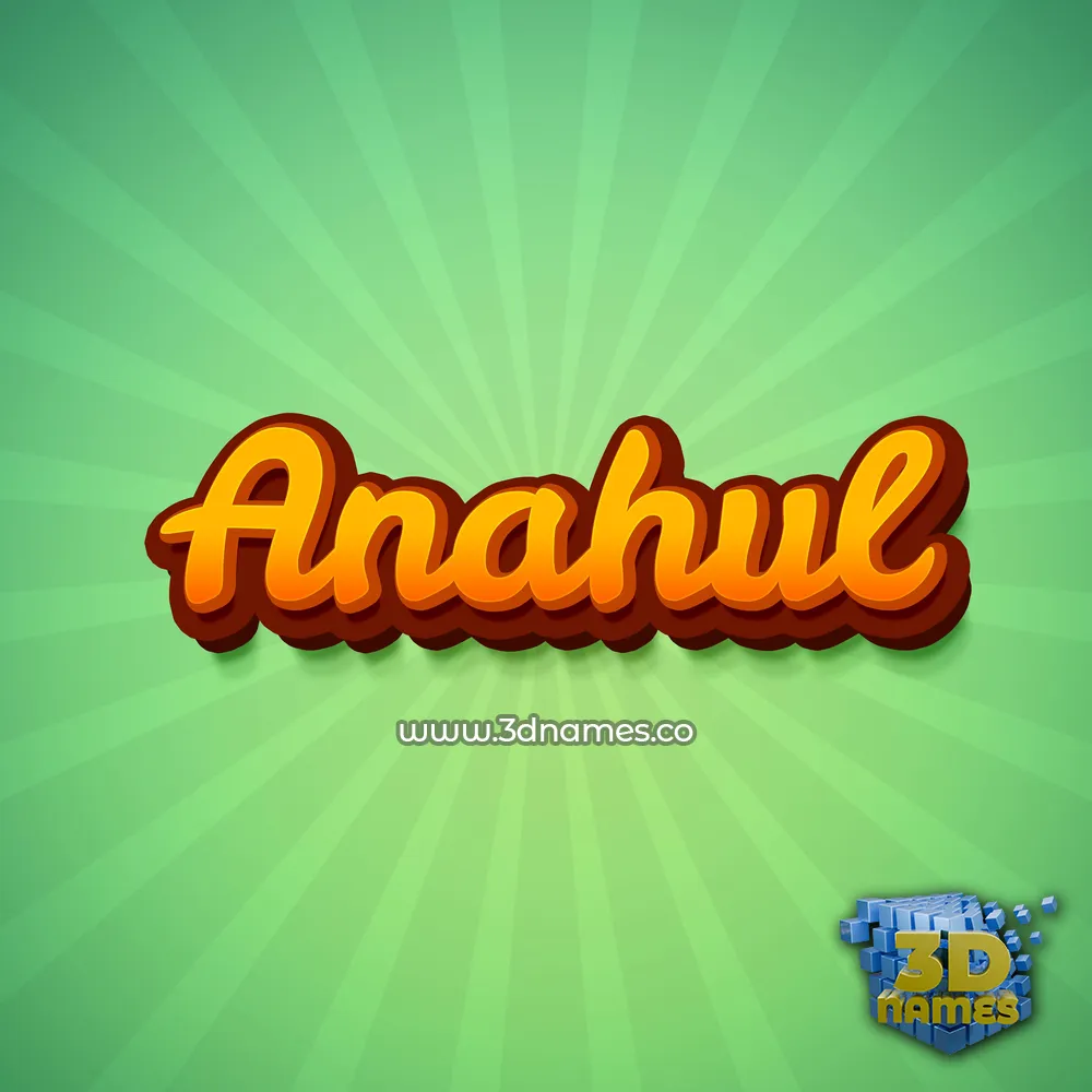 anahul in Green Rays style - 3D name wallpaper