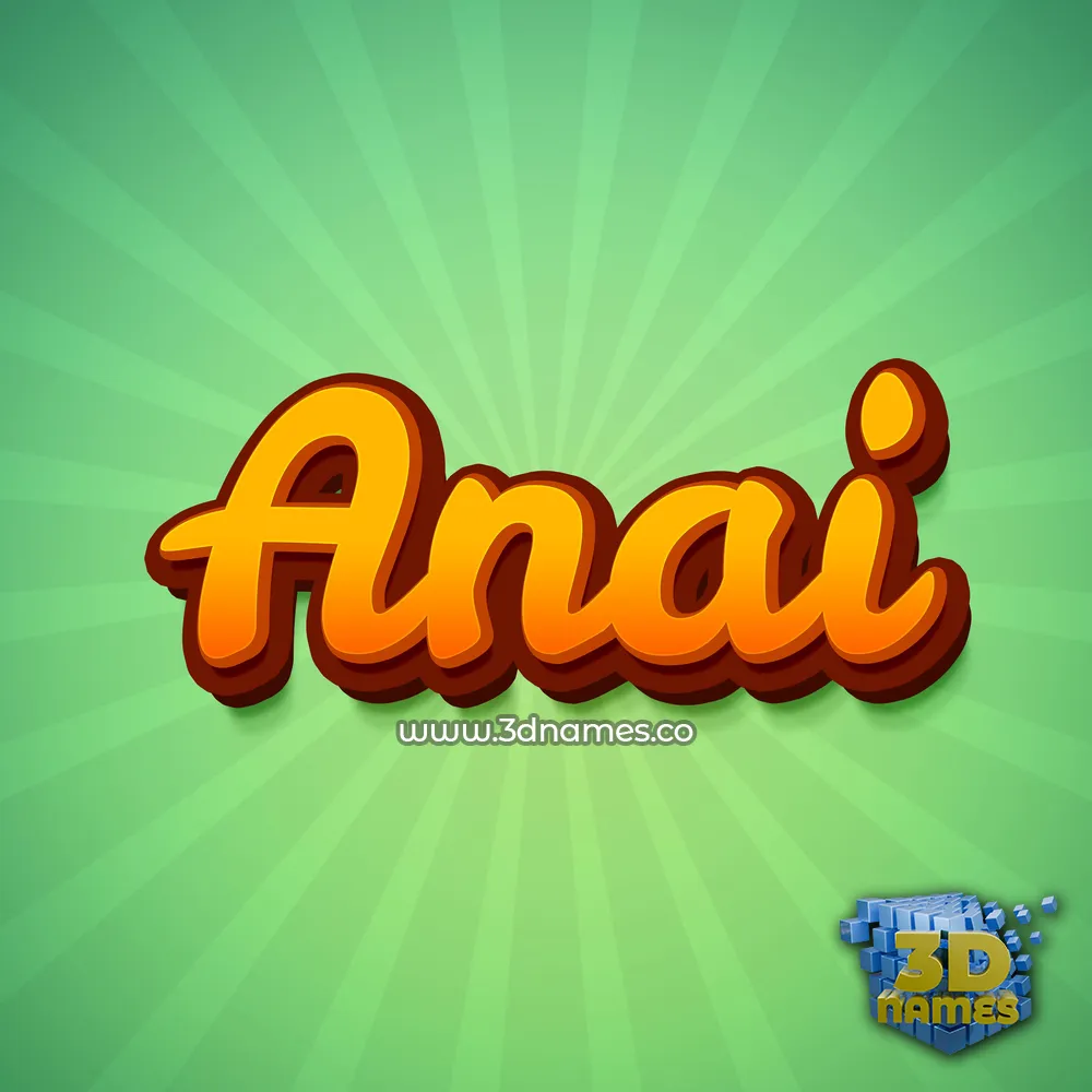 anai in Green Rays style - 3D name wallpaper