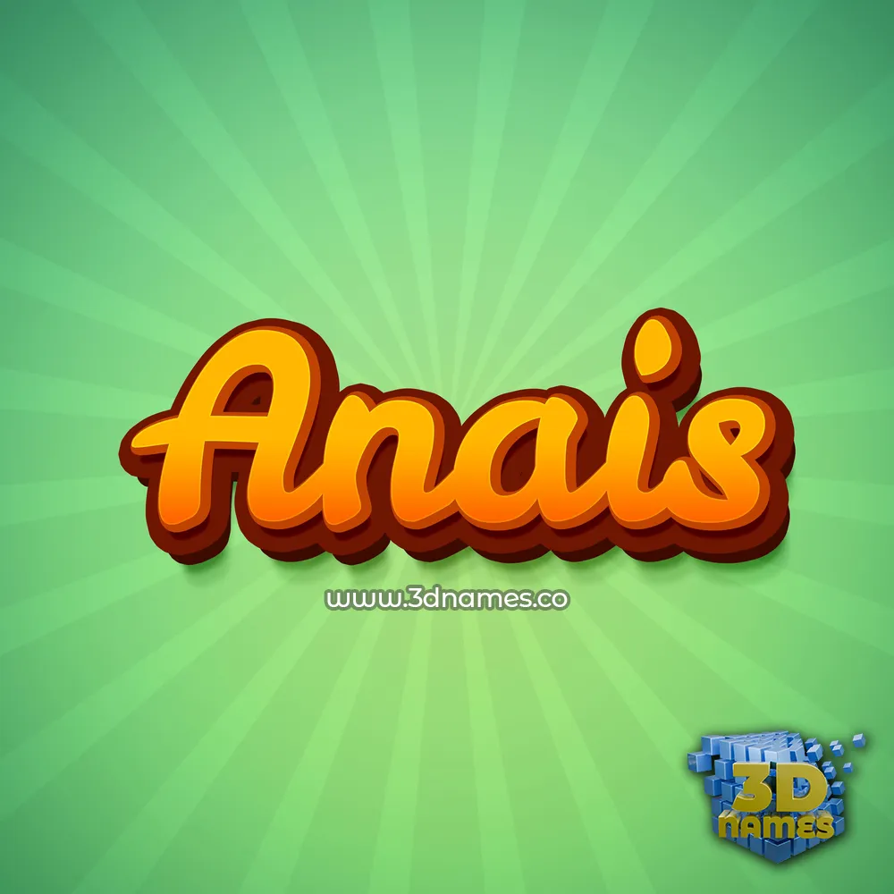 anais in Green Rays style - 3D name wallpaper