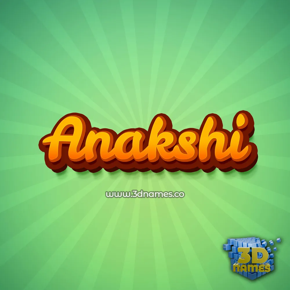 anakshi in Green Rays style - 3D name wallpaper
