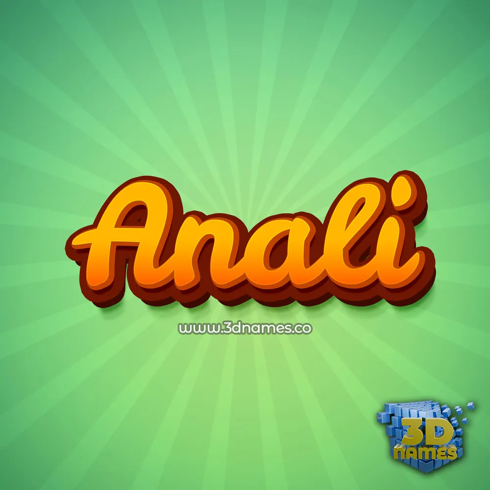 anali in Green Rays style - 3D name wallpaper